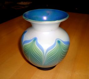  Blue Art Glass Blue art glass 5 1/2"h.