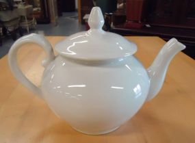  French Porcelain Tea Pot White French Porcelain Tea Pot 7 1/4"h.