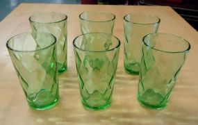 Heisey Soda Tumblers Heisey moongleam soda tumblers, signed, set of six 4 1/4"h.