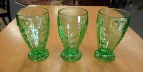  Heisey Moongleam Glasses Heisey moongleam glasses, set of three 5 1/2"