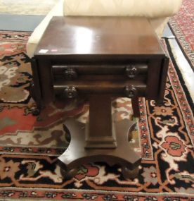  Mahogany Empire Work Table Mahogany Empire Two Drawer Dropside Work Table, 27"h.