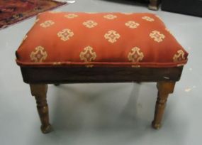  Covered Stool Early Covered stool, 11 1/2"h. x 17"w. X 12 1/2"d.