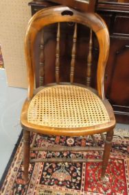  Cane Bottom Round Top Chair Late 1800s Cane bottom round top chair, 32 1/2"h.