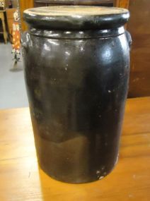  Two Handled Black Churn Two handled black churn with lid 15 1/4"h.