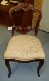  Walnut Victorian Balloon Back Chair Walnut Victorian Balloon Back Chair; 33 1/4"h. x 18 1/2"w. x 17"d.