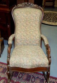  Walnut Victorian Arm Rocker Walnut Victorian Arm Rocker