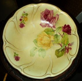  Nippon Bowl Nippon bowl w/yellow and wine colored roses 10"