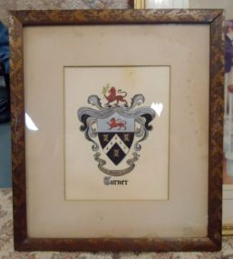  Framed Family Crest Framed Family Crest, Turner 16 1/2"h. x 14 1/2"w.
