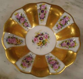  1920's Noritake Hand Painted & Gilded Bowl 1920's Noritake bowl w/ hand painted flowers & textured panels of 22k gilt, 10"w. x 3"h.