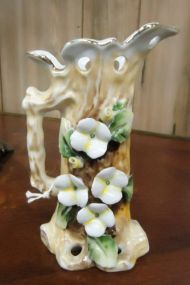  Tree Trunk Vase Tree trunk vase with flowers, 6 3/4"h.