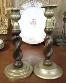  Barley Twist Candle Sticks Barley twist candle sticks, 8 3/4"h.