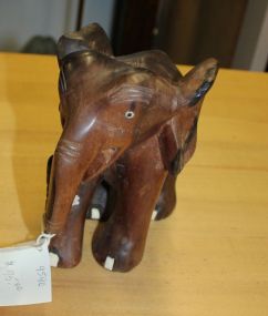  Wood Carved Elephant Wood Carved Elephant; 6" h., 6" w.