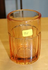  Heisey Amber Tumbler, signed Heisey Amber Tumbler, signed; Made for Fred Harvey Restaruant; 4" h.