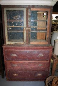  Primitive Pie Safe with Screen Hole Sides Primitive Pie Safe with Screen Hole Sides; 40" w., 79" h.