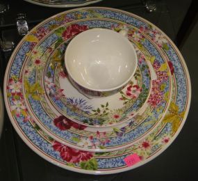  Gien France China Gien France China; cup, saucer, salad and dinner