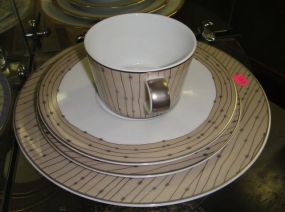  Raynaud Limoge "Pluies" China Raynaud Limoge "Pluies" China; cup, saucer, salad and dinner palte