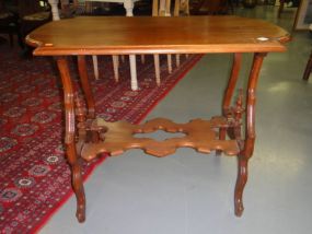  Victorian Parlor Table with Shelf Victorian Parlor Table with Shelf; 34" l, 28" h.