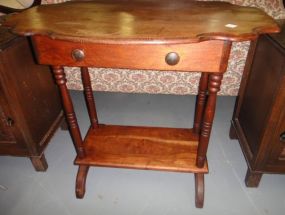  Turtle Top Side Table with Drawer Turtle Top Side Table with Drawer; 34" l., 30" h.