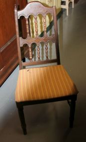  Three Side Chairs Three Side Chairs, finial missing on one; 38" h.