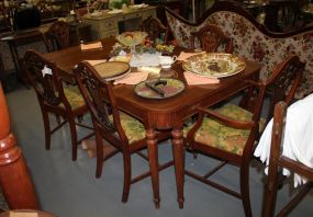  Walnut Sheraton Dining Table and 6 Chairs Walnut Sheraton Leg Dining Table with 6 Matching Shield Back Chairs