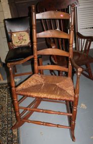  Rush Bottom "Shaker" Style Rocking Chair Rush Bottom "Shaker" Style Rocking Chair; 43 1/2" h., 24" w.