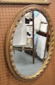  Gold Framed Oval Mirror Gold Framed Oval Mirror; 26" h.