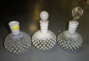  Blue Bump Glass Perfumes Blue Bump Glass Perfumes; 7" h.