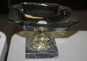  Vintage Glass Ashtray on Stand 8"dia.