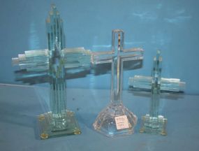  Three Glass Crosses Three Glass Crosses, 6", 8", 10"h.