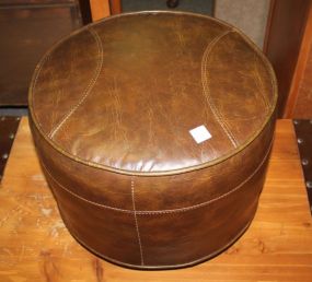  Faux Leather Round Footstool Faux Leather Round Footstool; 17" dia.