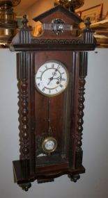  Mahogany Wall Hanging Clock 32"h.