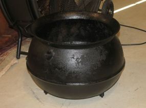  Large Cast Iron Washpot One handle is broken; 18" dia., 14" h.