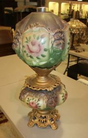  Large Gone With the Wind Lamp Has lion heads; 26" h.