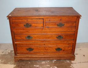  Four Drawer 1870's Chest 42" w., 20" dia., 32" h. ; missing top
