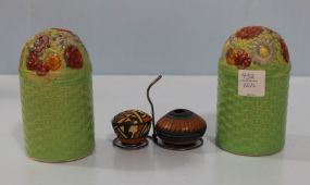  Japanese Painted Shaker, Mexican Pottery Salt/ Pepper