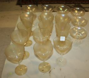  Nine Champaigne Glasses, Six Wine Glasses, and Five Wine Glasses 7 1/4" h. ; total 20 pieces