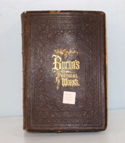  Byron's Poetical Works Leather Bound, Pencil Inscription 1892 Needs new binding