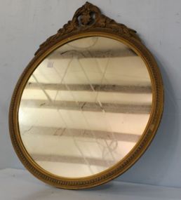  Vintage Round Mirror 24" w., 28 1/2" h.