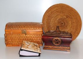  Decorative Box, Table Mats, Photo Album, Dome Top Decorative Box Decorative box 9" w., 8" h. ; dome top decorative box 12 1/2" w., 7 1/2" h.