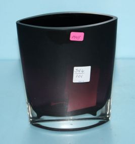  Purple, Glass, Heavy Vase 7" h.