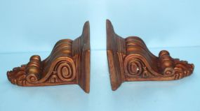  Pair Painted Plaster Sconces 6 1/2" w., 9" h.