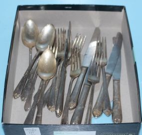 Nineteen Various Pieces of Silverplate Flatware
