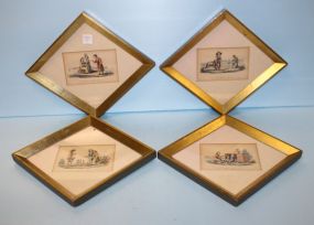  Set of Four Vintage Prints Attractively framed
