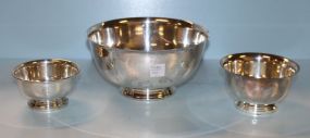  Three Silverplate Bowls 9" , 5 1/2" dia.
