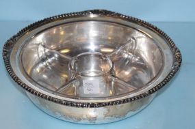  Silverplate Divided Bowl (Glass Insert) 11" dia.