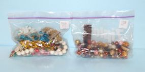  Two Bag Lots of Pieces to Repair Costume Jewelry