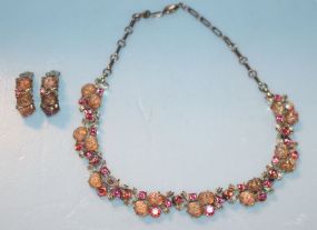  Marked Lisner Earrings with Matching Bracelet