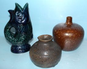  Two Pottery Jars, Pottery Fish