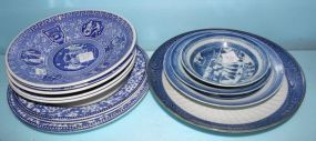  Approximately Twelve Blue and White Porcelain Dishes