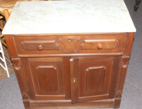  Walnut Victorian Marble Top Washstand 29" w., 29" h., 16" d.